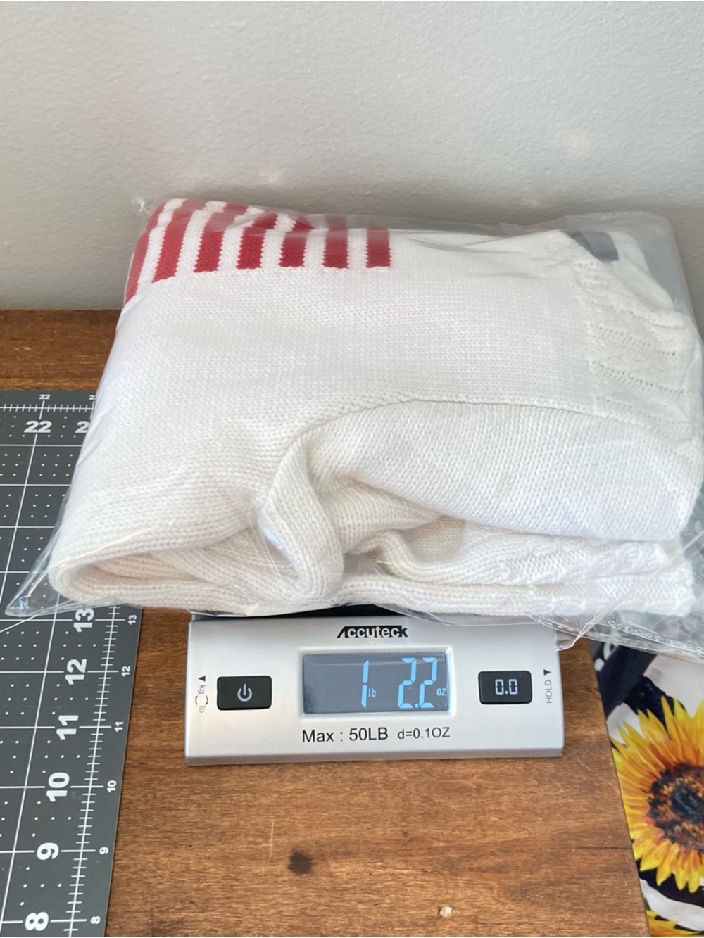 Liz Claiborne Liz Sport Vintage Sweater American Flag White Cotton Size SP Flaw - Picture 13 of 13